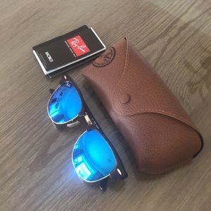 Blue Lens Ray Bans 3016 clubmaster 1145/17